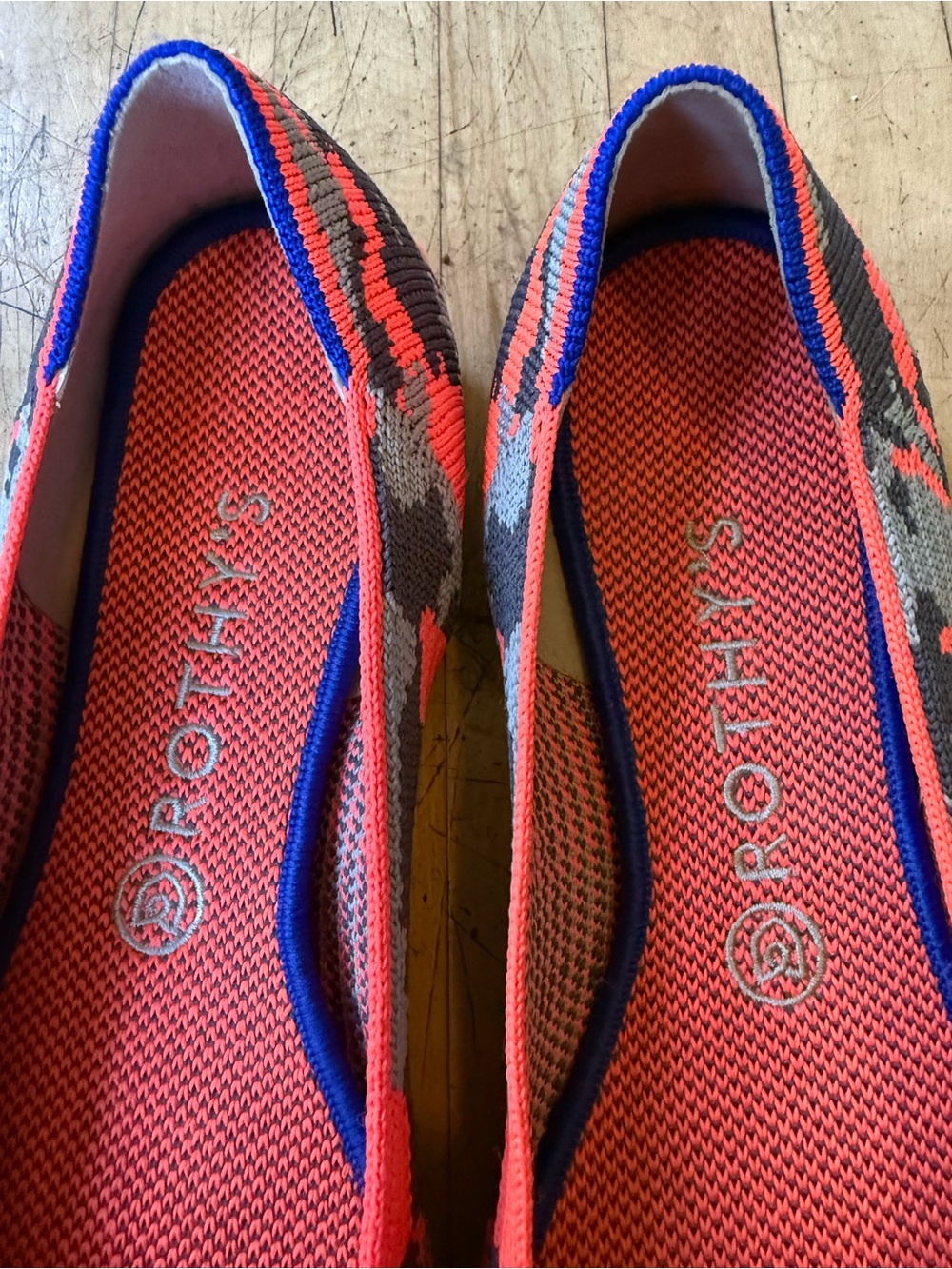 RARE ROTHY's Neon Camo The Point Flat Knit Shoe Limited Edition Retired US 10 - Picture 4 of 13